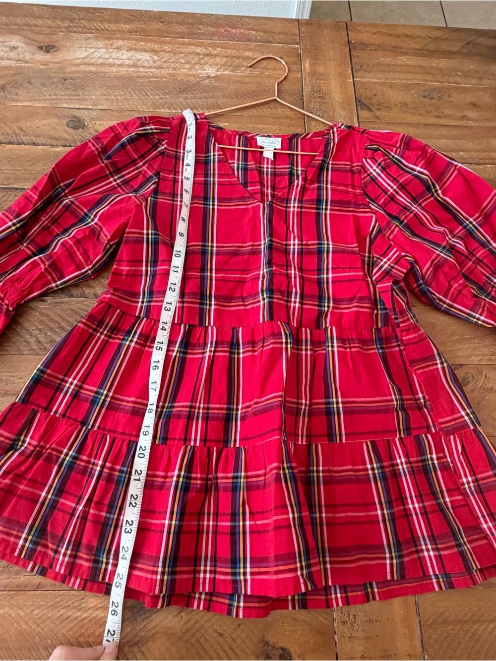 Mud pie ashford plaid top small - Picture 5 of 6